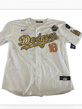 Nike Dodgers Jersey Yamamoto 18, White/Gold, size XL, NWT